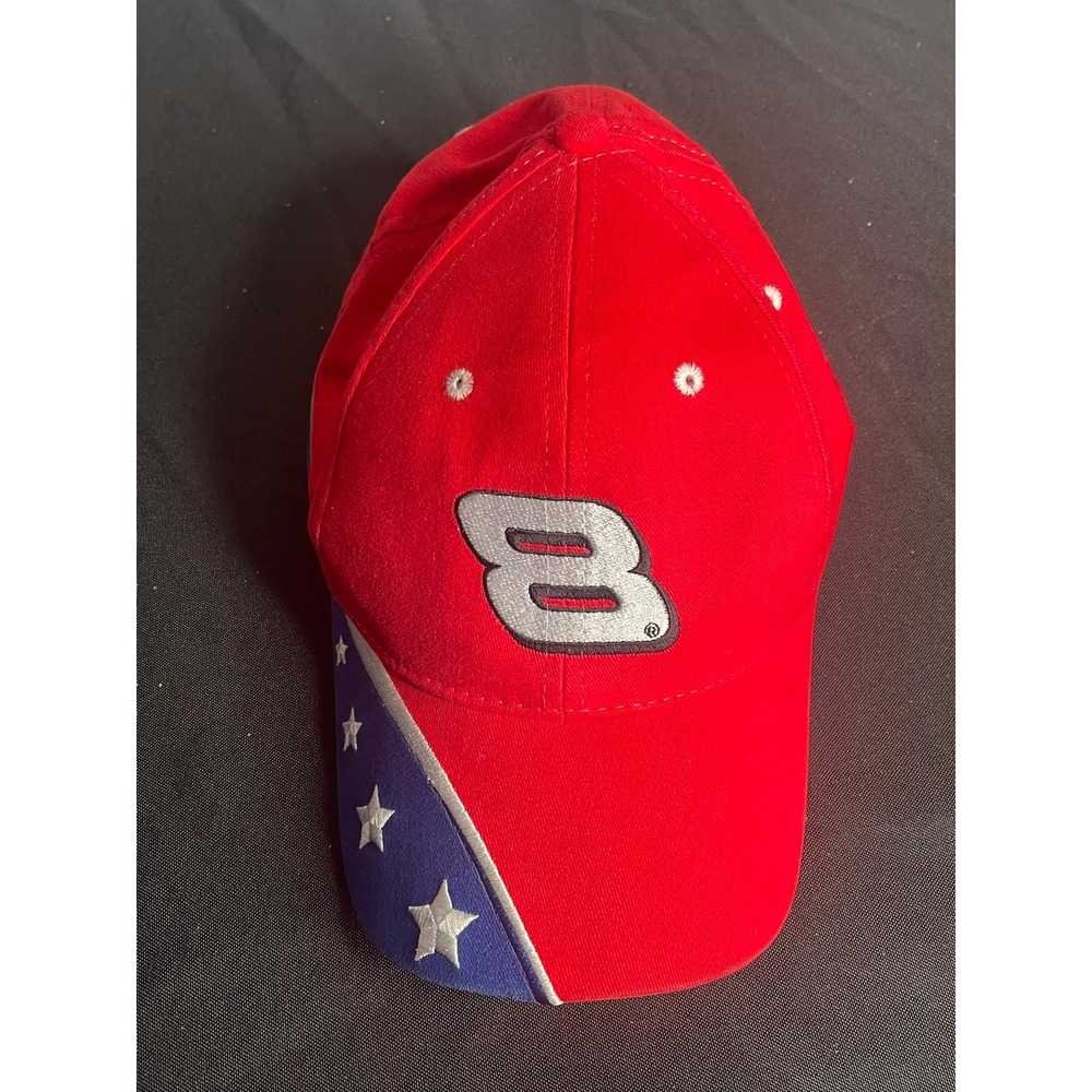 Dale Earnhardt Jr 8 Winners‎ Circle NASCAR Hat Red Blue Stars Adjustable Cap